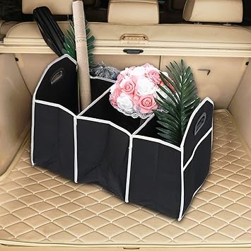 Abhsant Car Boot Storage Bag Organiser Folding Tidy Heavy Duty Car Trunk SUV Back Seat Cargo Carrier Box Collapsible Shopping Travel Holder-Car and Tool Organizer