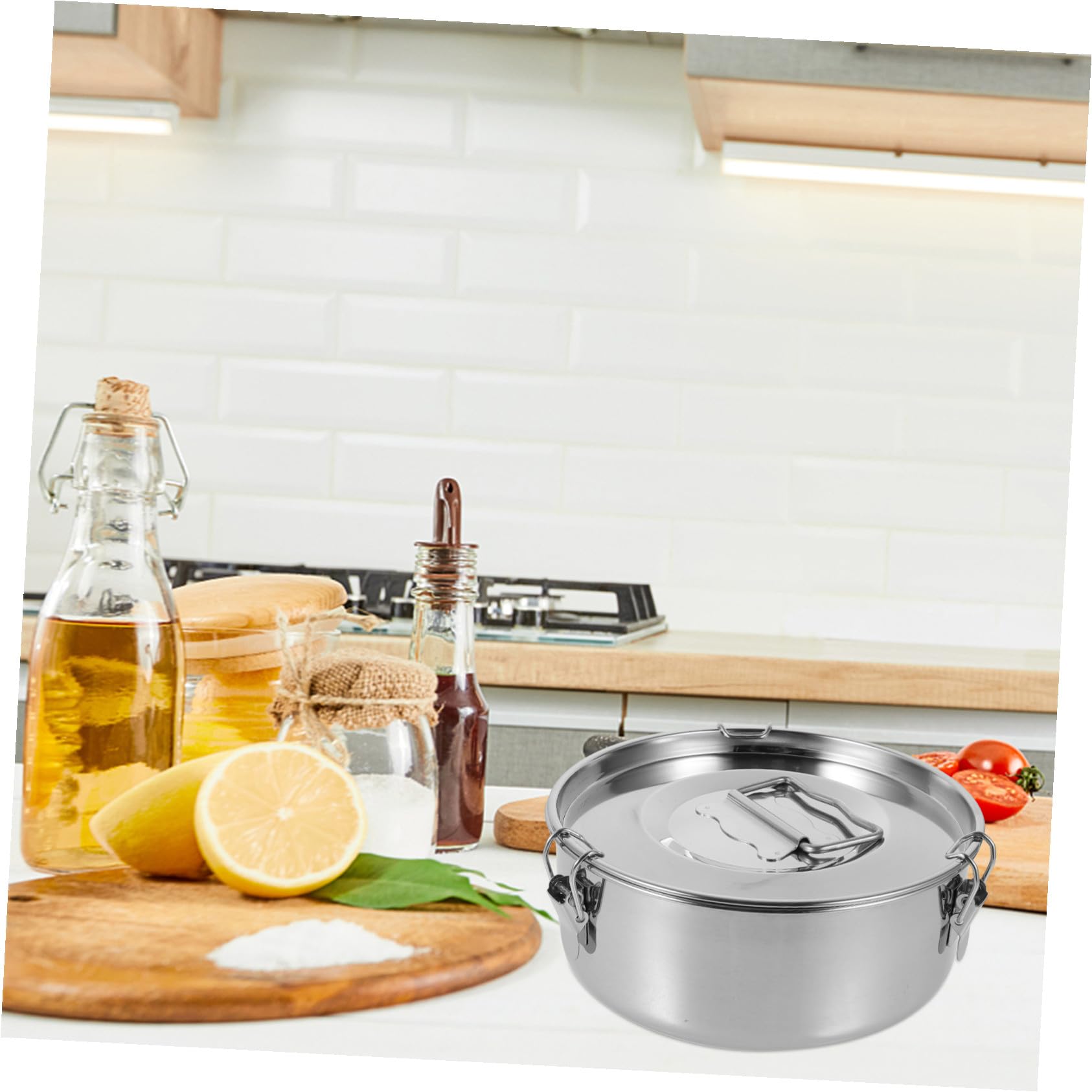 Molde y Fácil de Usar con Tapa de Acero Inoxidable para Flan Resistente Adecuado para Hornear Lasagnas y Mariscos en Horno