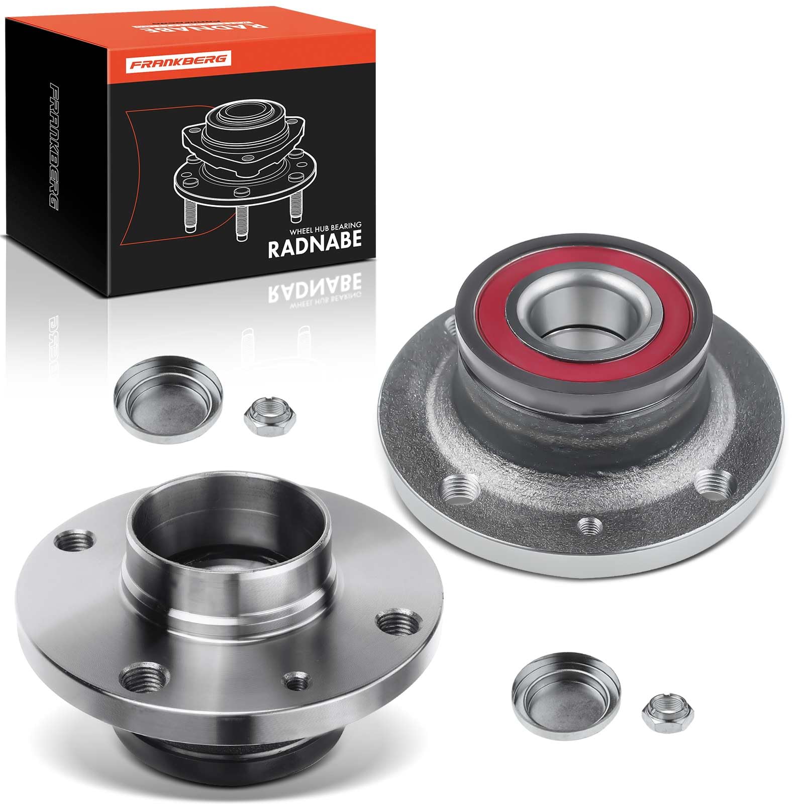 Frankberg 2x Cuscinetti ruota Posteriore Ruota flangiata diametro 120 Con Anello magnetico ABS Compatibile con Grande Punto 199 Punto Evo/Furgone/Compatta 199 Punto 199 71747713, 55701518