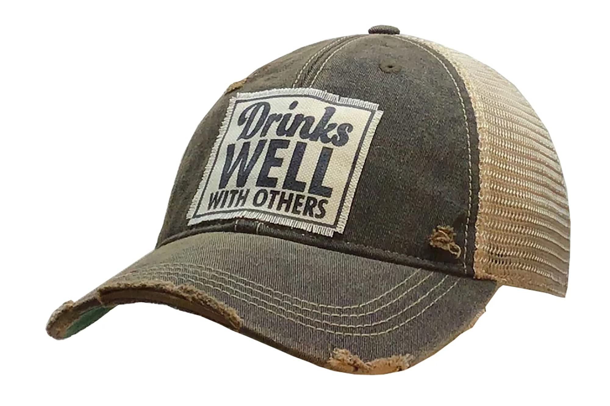 VINTAGE LIFEFunny Hats for Women and Girls, Distressed Trucker Baseball Cap with Sayings