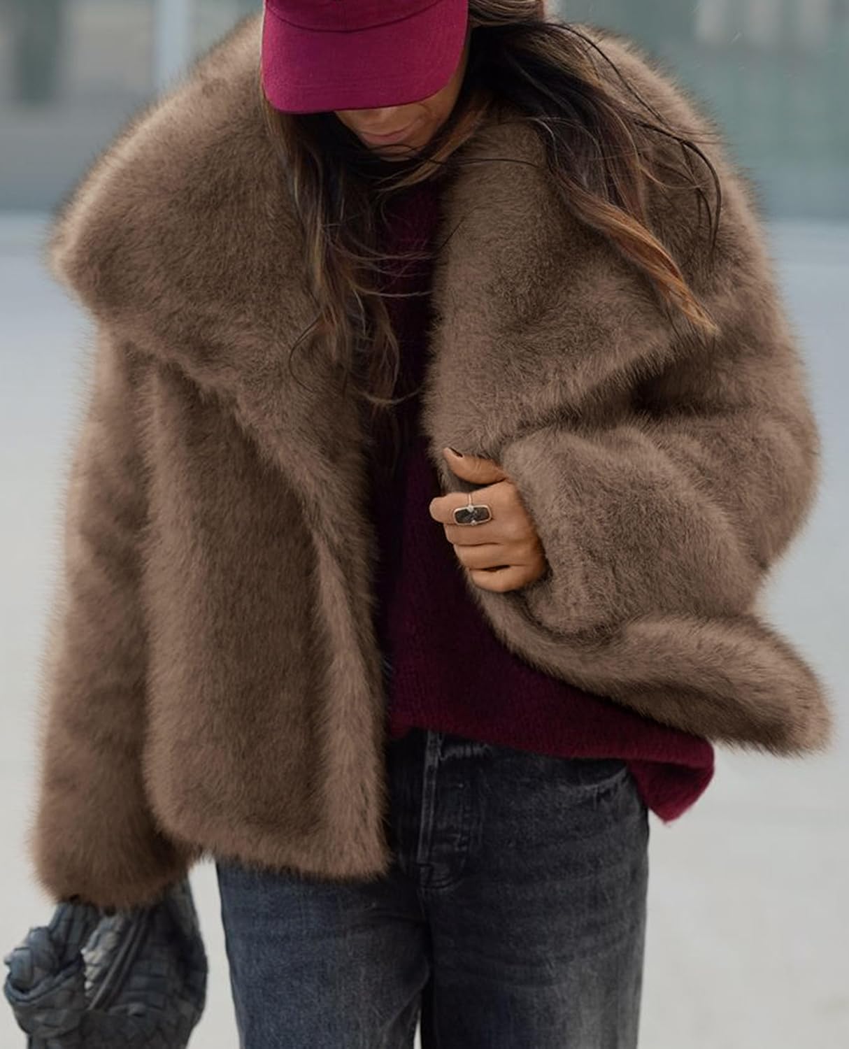 PRETTYGARDEN Womens Winter Coats 2025 Trendy Long Sleeve Furry Faux Fur Jackets Button Lapel Warm Fall Outwear with Pockets