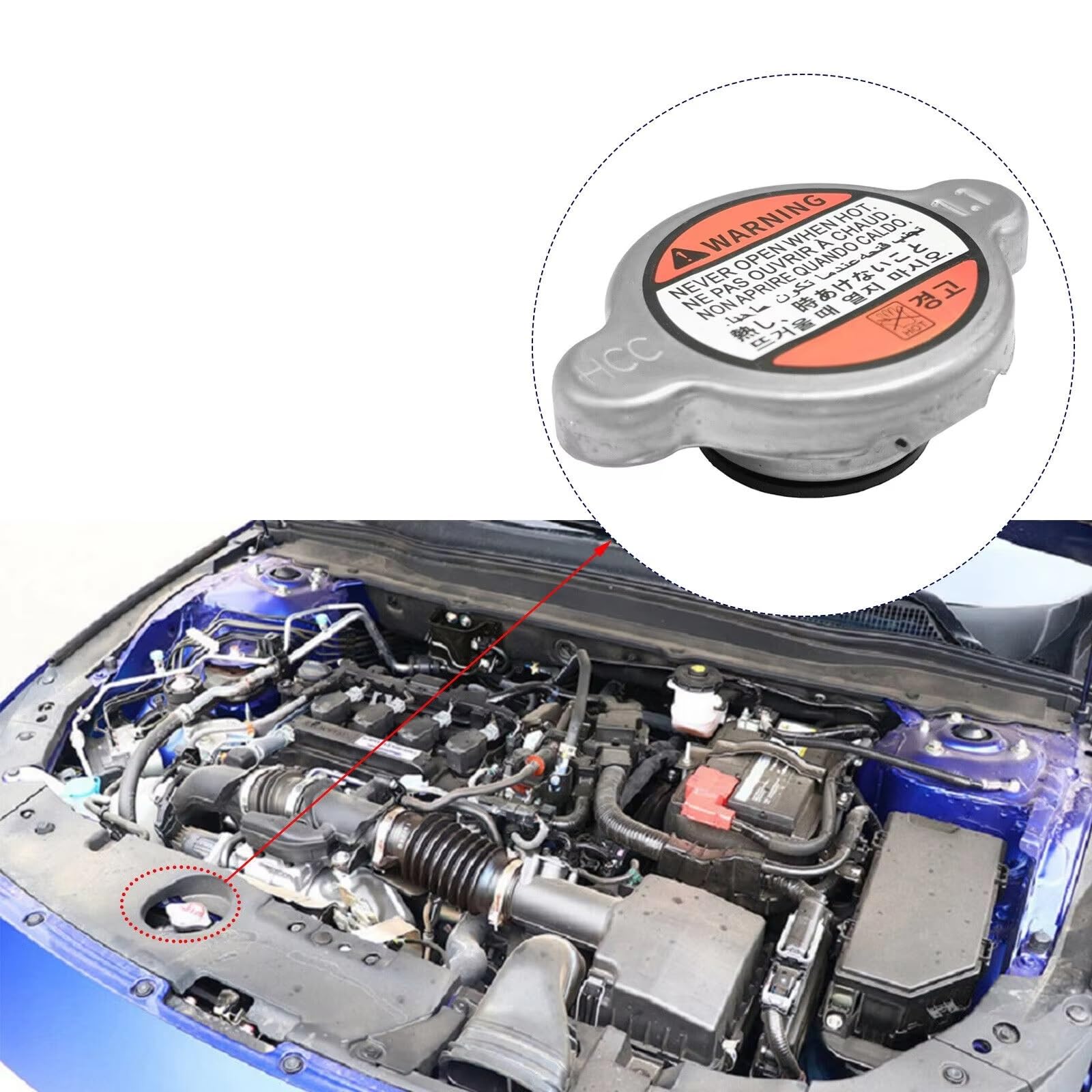 Compatible con Hyundai Getz 1.5 2005 2006 2007 2008 2009 Tapa del radiador del radiador Tapa del depósito de expansión del refrigerante
