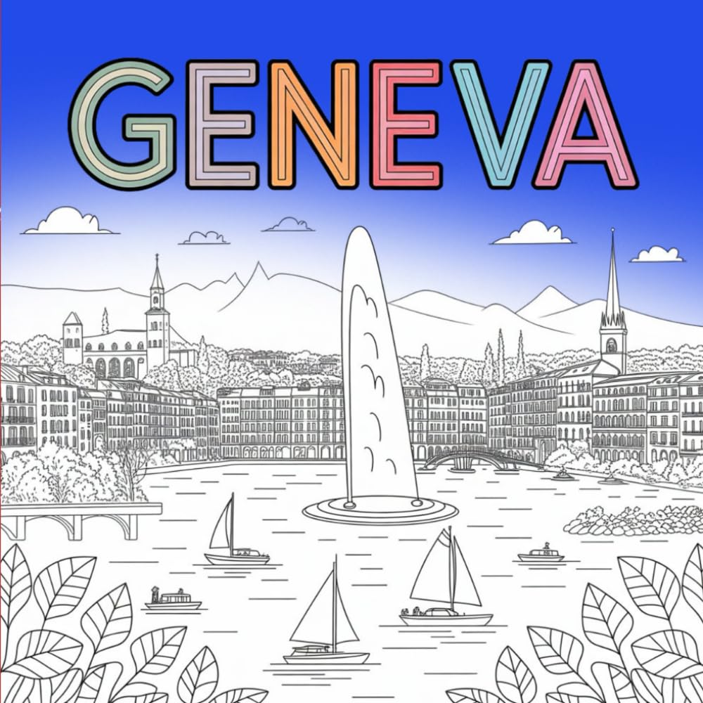 Colorier Genève – Architecture, charme du lac et lieux emblématiques: Scènes urbaines, vues lacustres et atmosphère genevoise à colorier