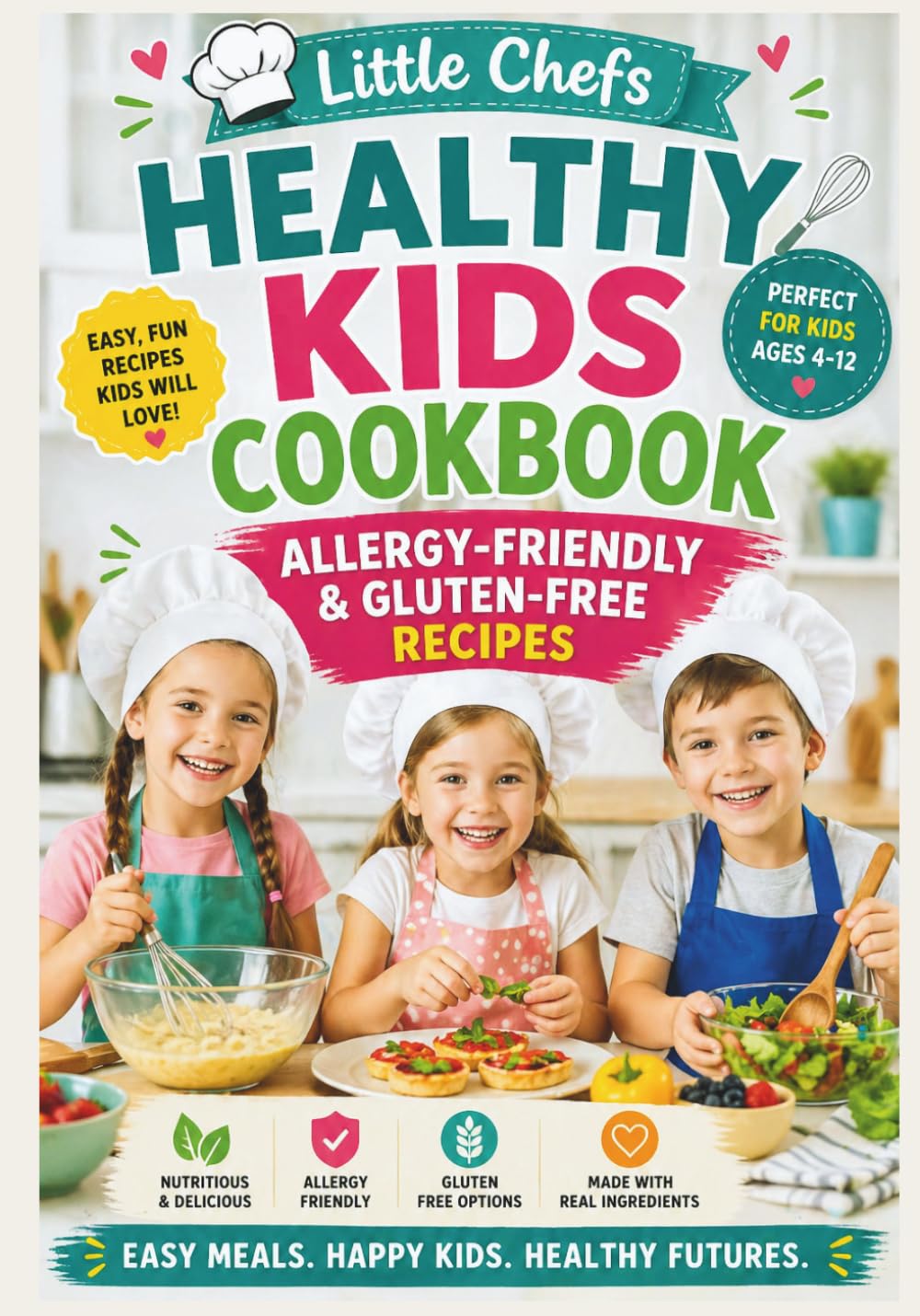 Little Chefs, The Healthy Kids Cookbook Easy, Fun Recipes: Easy, Healthy Recipes With Allergy-Friendly & Gluten-Free Options (Kids Kitchen Adventures)      Paperback – July 28, 2025