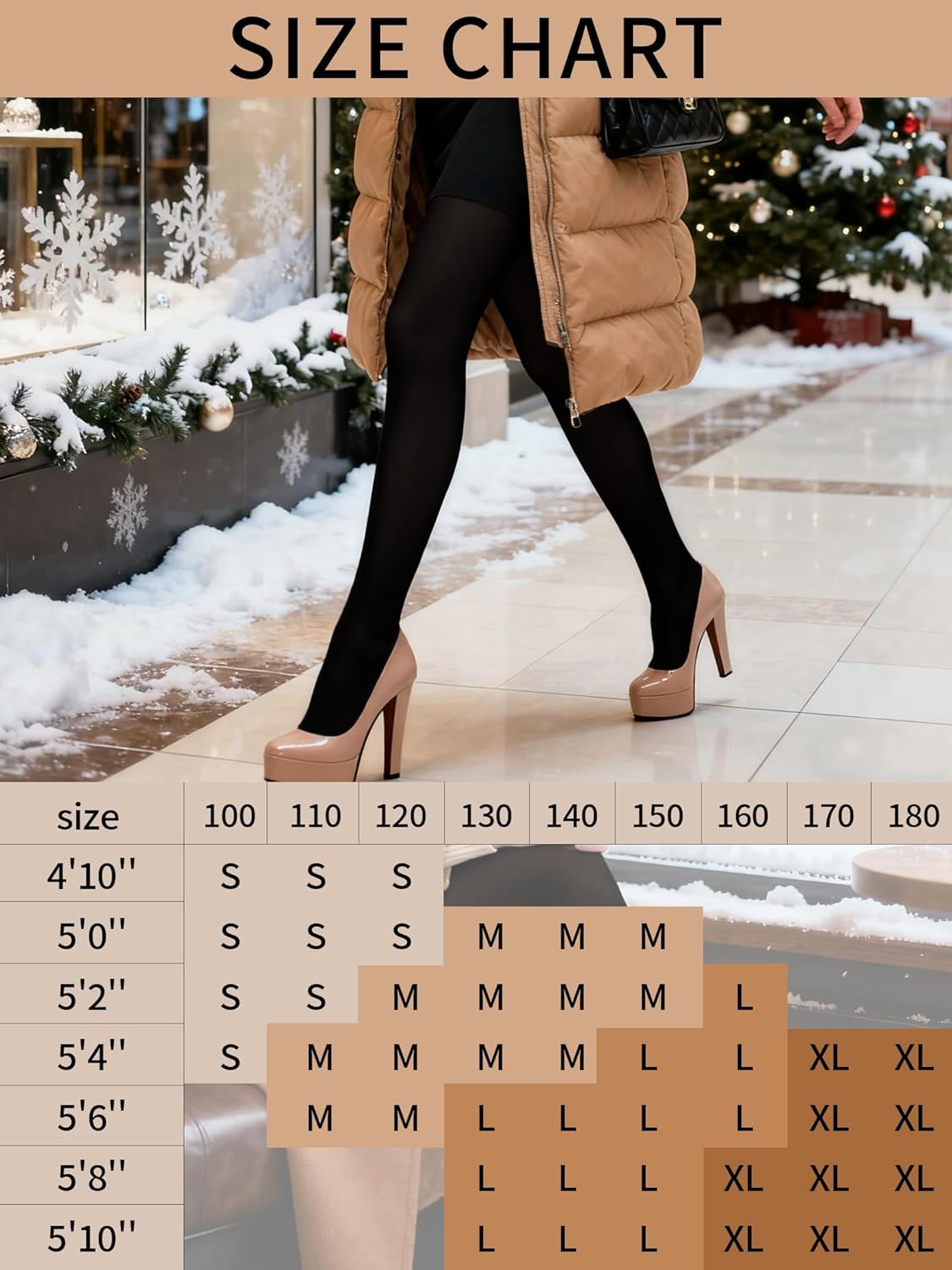 HONENNA Women's Control Top High Elastic Soft Opaque Pantyhose Tights - Image 6