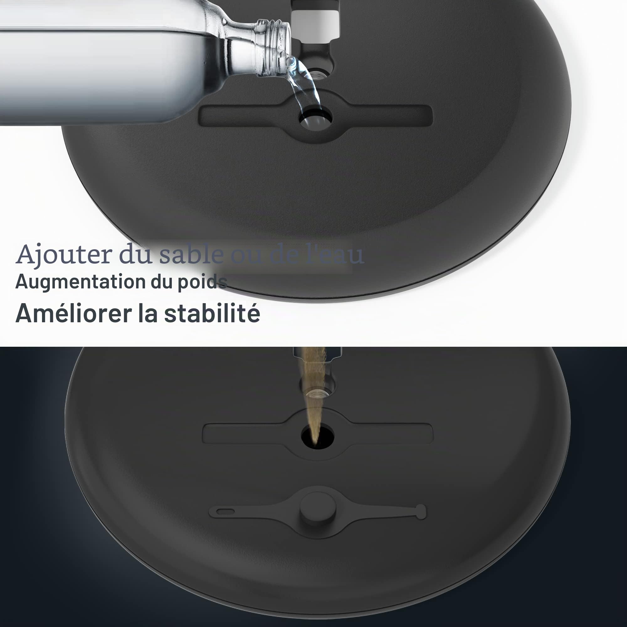 Support d'information en acier inoxydable - Réglable en hauteur - DIN A4 - 297 x 210 mm - Noir - A4