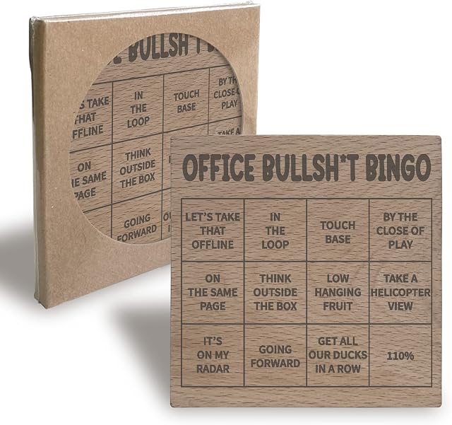 Colleague Gifts Coaster, Novelty Funny Bingo Coaster Gifts for Work Colleague, Funny Work Coaster for Adults Women Men Colleague, Office Christmas Birthday or Leaving Funky Quirky Gifts (Colleague)
