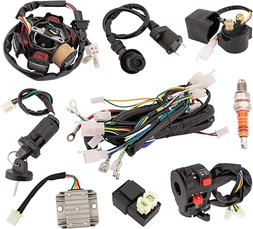 Kit completo de arnés de cableado GY6 para arnés de cableado 50cc 70CC 90CC 110CC 125cc 4 tiempos ATV Dirt Bike Moped Quad Go Kart Scooter Eléctrico