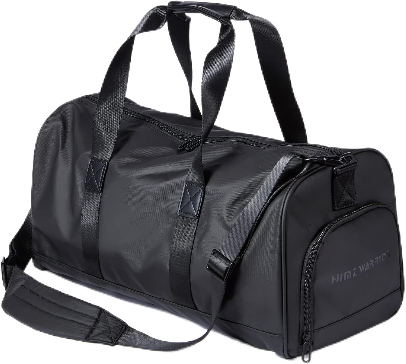 Himz Warrior Gym Bag for Men with Shoe Compartment, 33L Duffle Bag for Traveling Overnight Weekend for Adults, Carry on Flight Approved, Black black-33L 10.24x20.87x9.45 inch, Black
