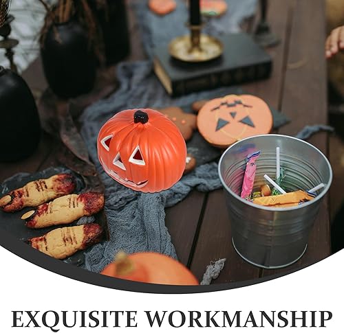 Miniatura 5 de PATKAW Luces LED de calabaza de Halloween ahuecadas Jack O Lantern, decoración de calabaza artificial, mesa de cena, luz nocturna para fiesta de