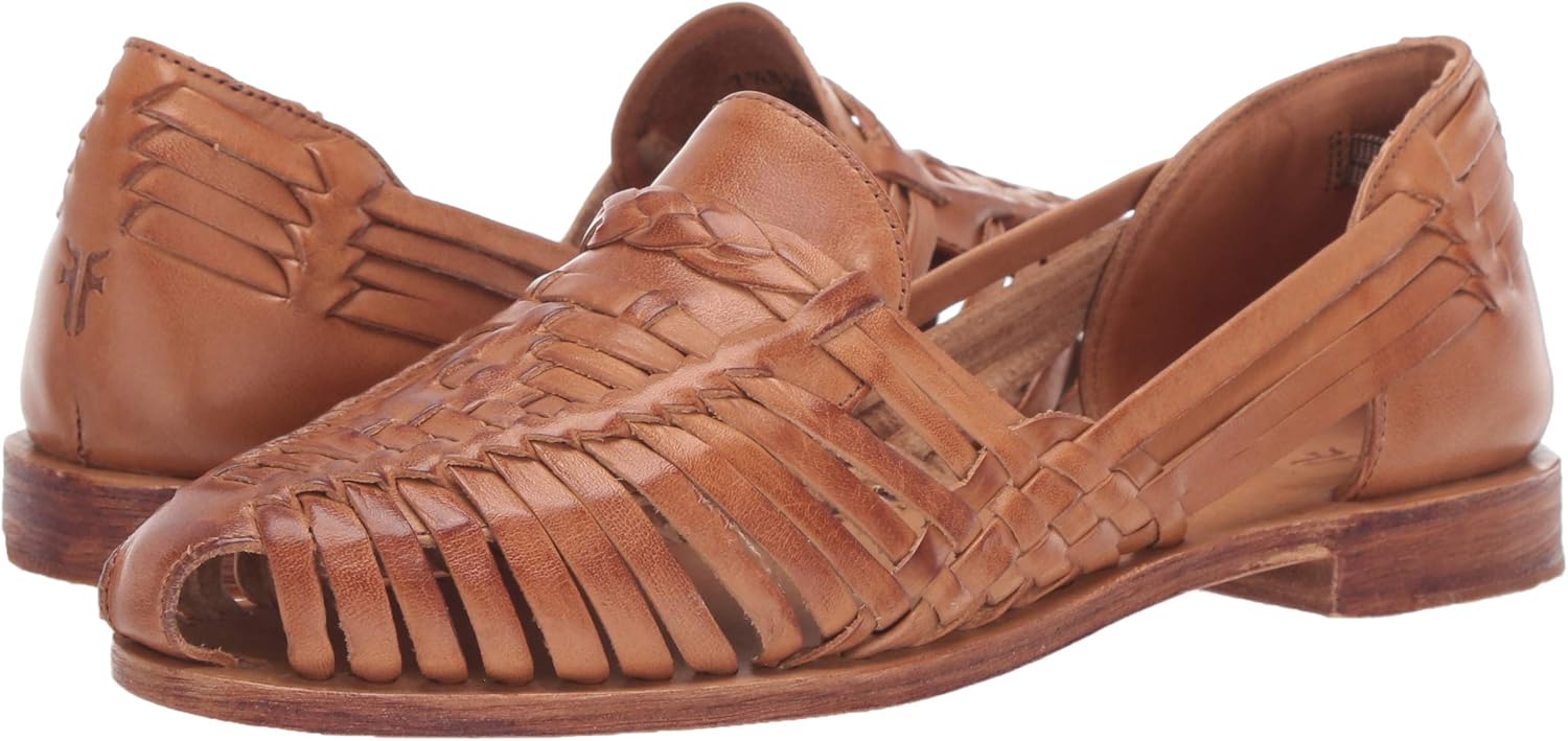 FRYE Women's Heather Hurache Flat 5.5 Camel