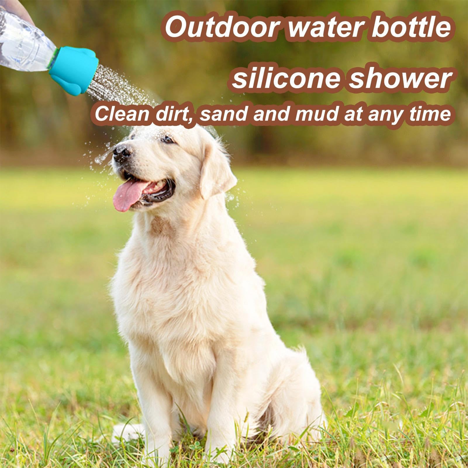 PHASZ Tragbarer Wasserflaschen-Duschkopf, Haustier-Duschkopfspray, Silikon-Flaschensprinkler, Wassersprüher-Zubehör für tragbare Hundedusche, Outdoor-Wandern, Camping, Schmutzentfernung
