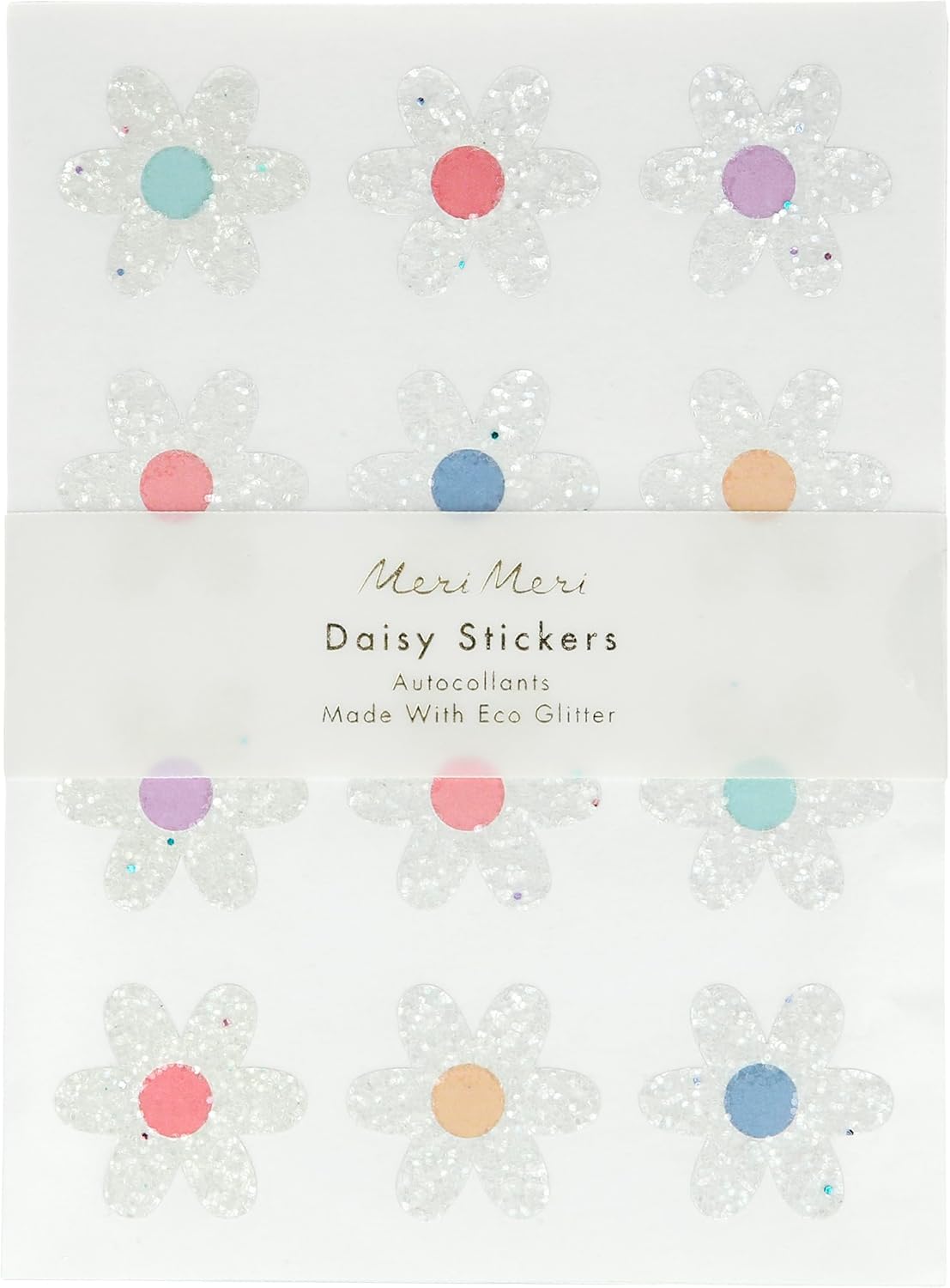 Meri Meri Glitter Daisy Stickers (Pack of 8)