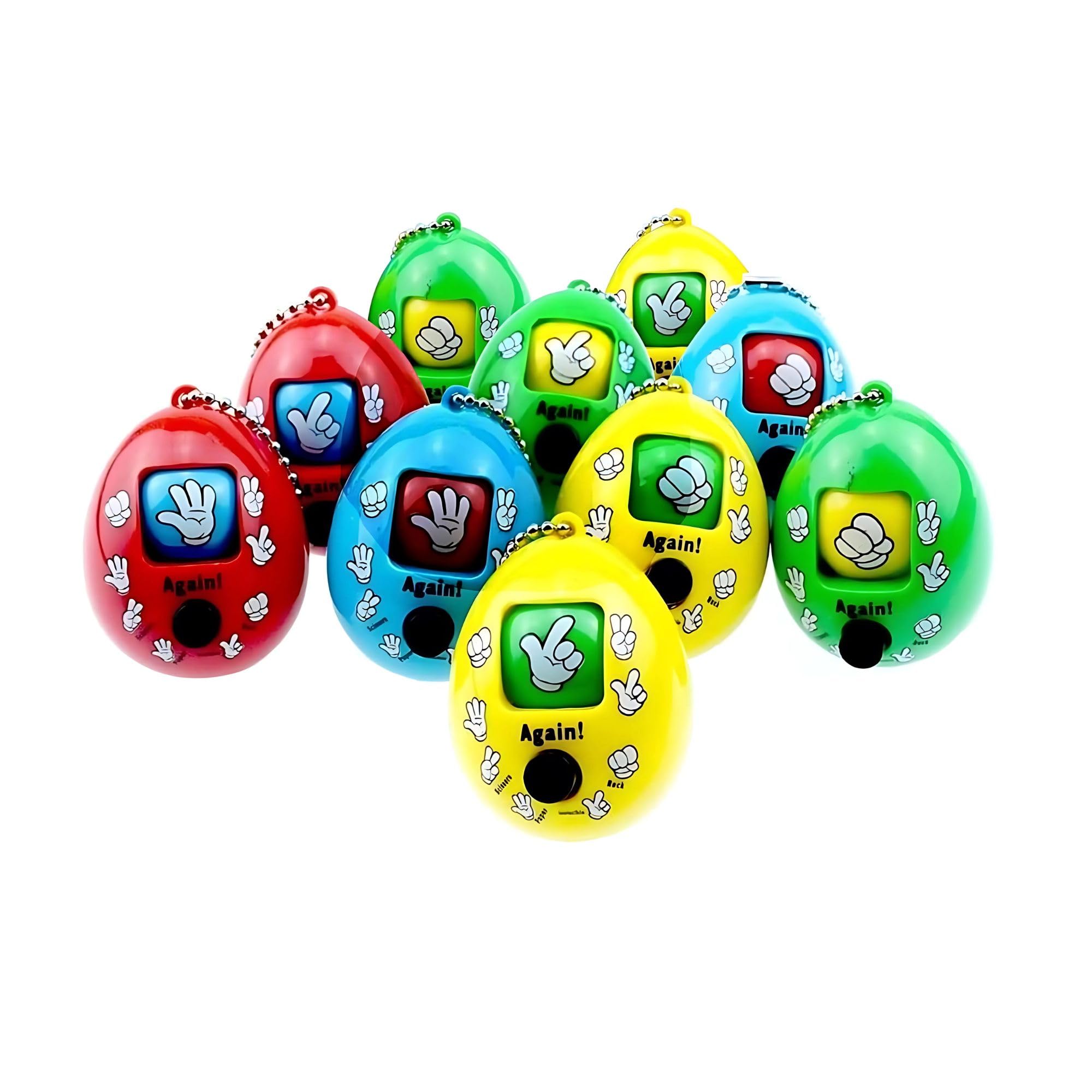 Birthday Popper 10 Pcs Rock Paper Scissors Game Key Chains - Ideal Birthday Return Gift