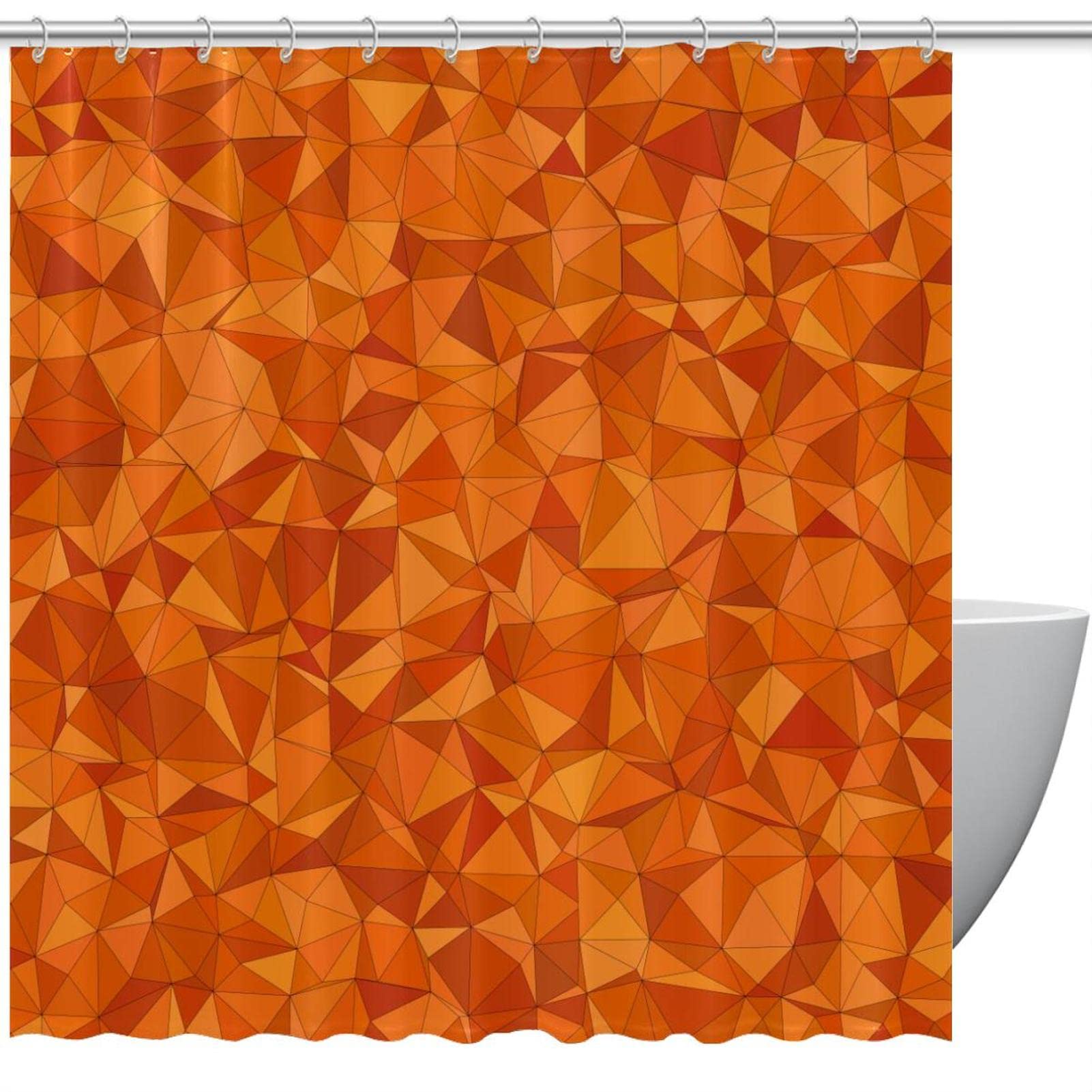 Rideau de douche artistique abstrait orange confection haut de gamme 183 cm