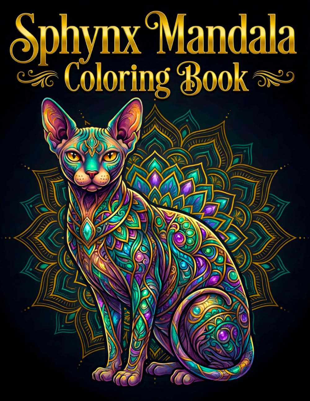 Sphynx Mandala Coloring book: +41 Pages Easy & Hard Desings | Stress Relieving for Adults & Kids Relaxation | For Cats Lovers