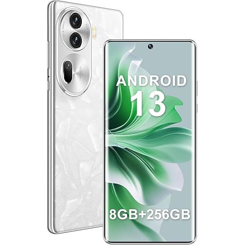 Unlocked Phone Reno 11 Pro 6.7-inch HD LCD Unlocked Android Phone 8GB+256GB Android 13 Smartphone 6000 mAh Large Battery Unlocked Phone 50MP+13MP Camera Dual SIM (Pearl White)