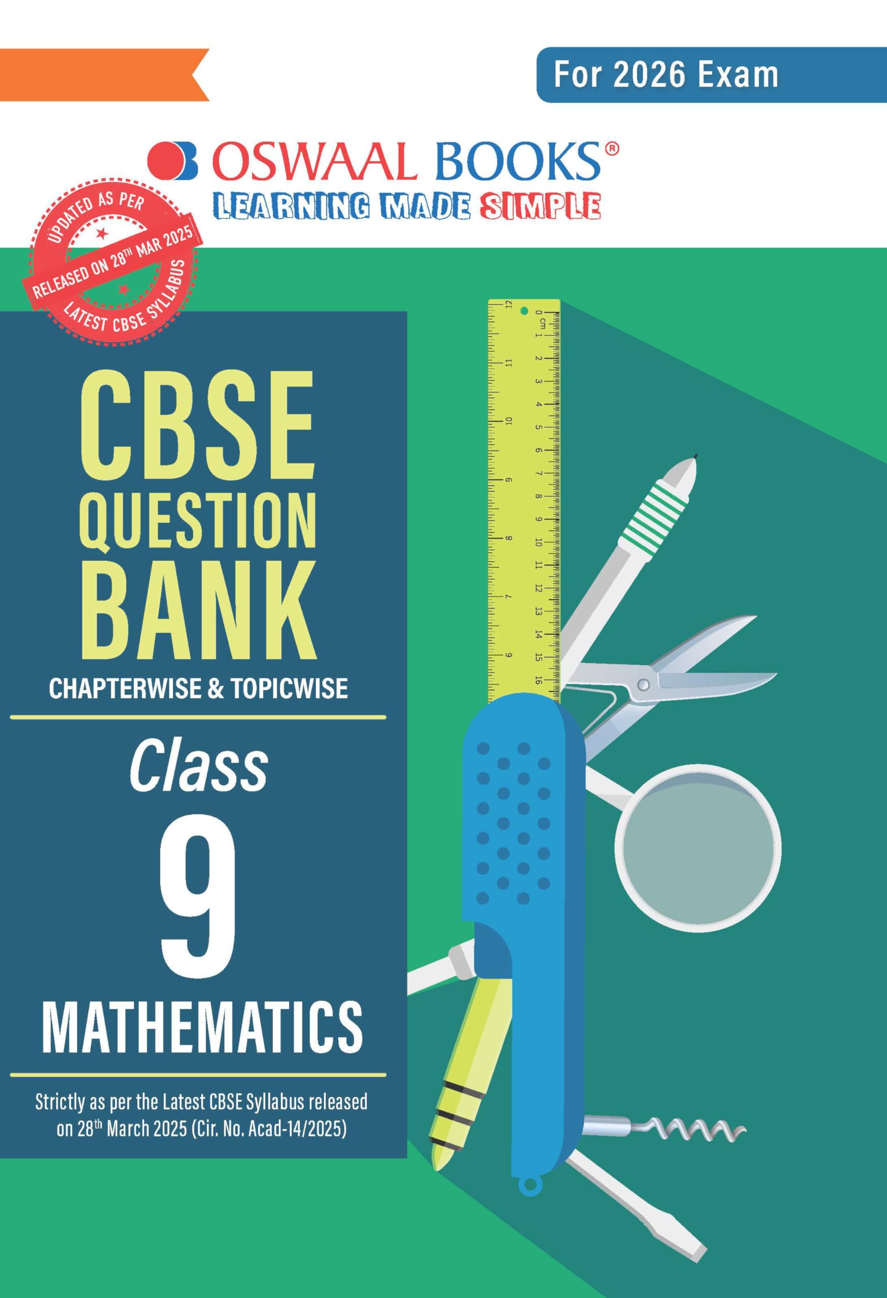 Oswaal CBSE Question Bank Class 9 Mathematics For 2026 Exam Paperback – January 23, 2025