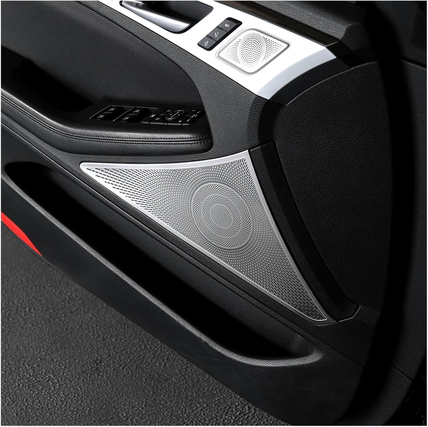 4PCS Stainless Steel Auto Interior Door Speaker Horn Covers Compatible G80 DH 2015-2020 LHD RHD Trim Accessories(Black)