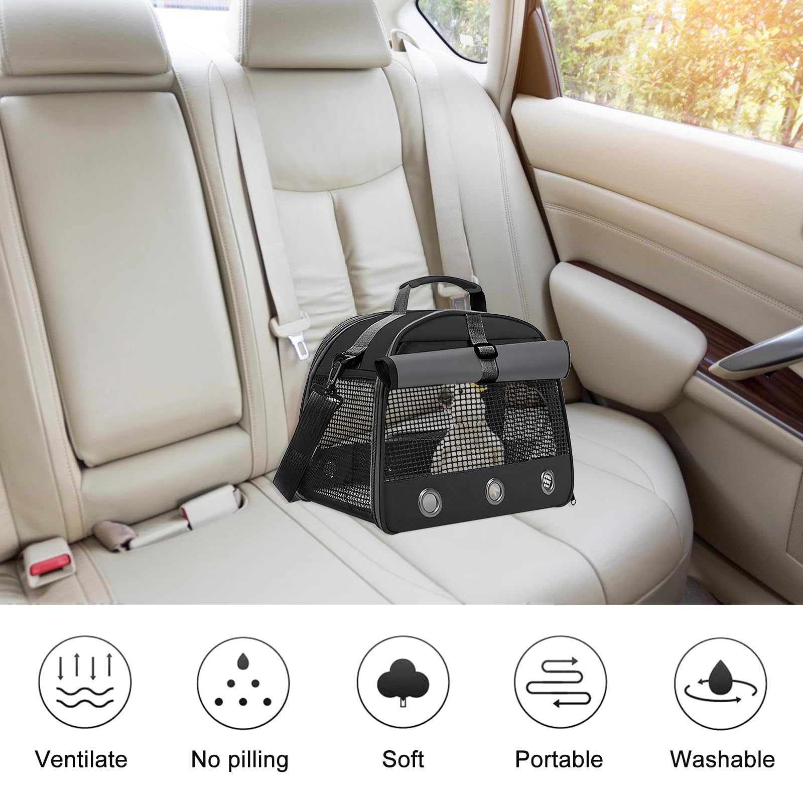 Sac de transport pour cochon d'Inde, boîte de transport pour lapin, petit sac de transport pour animal de compagnie, sac de voyage pour cochon d'Inde, pliable et respirant, boîte de transport pour