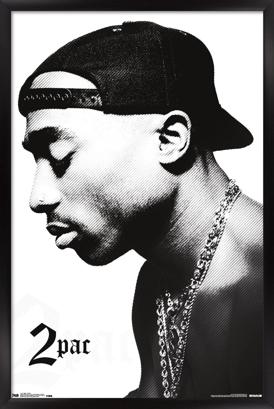 Trends International Tupac - Profile Wall Poster, 22.375" x 34", Black Framed Version