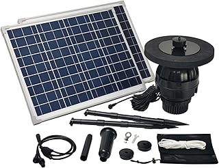 50W Floating Solar Pond Fountain Complete Pump Kit for Ponds 3 ft or Dee...