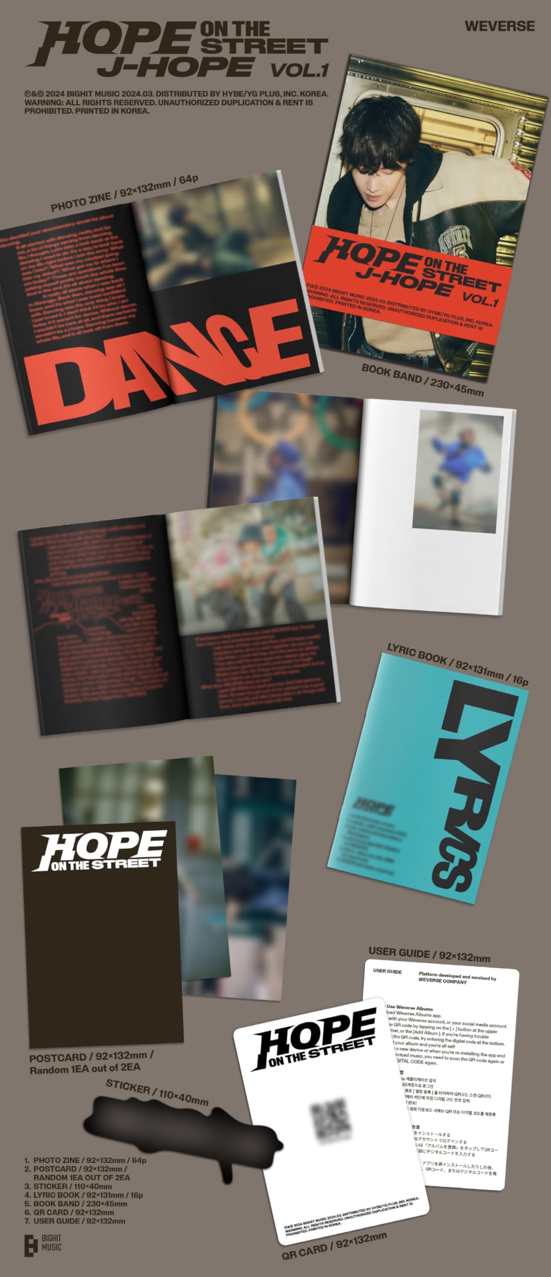 J-HOPE - HOPE ON THE STREET VOL.1 [2 ver. + Weverse Albums ver. SET]