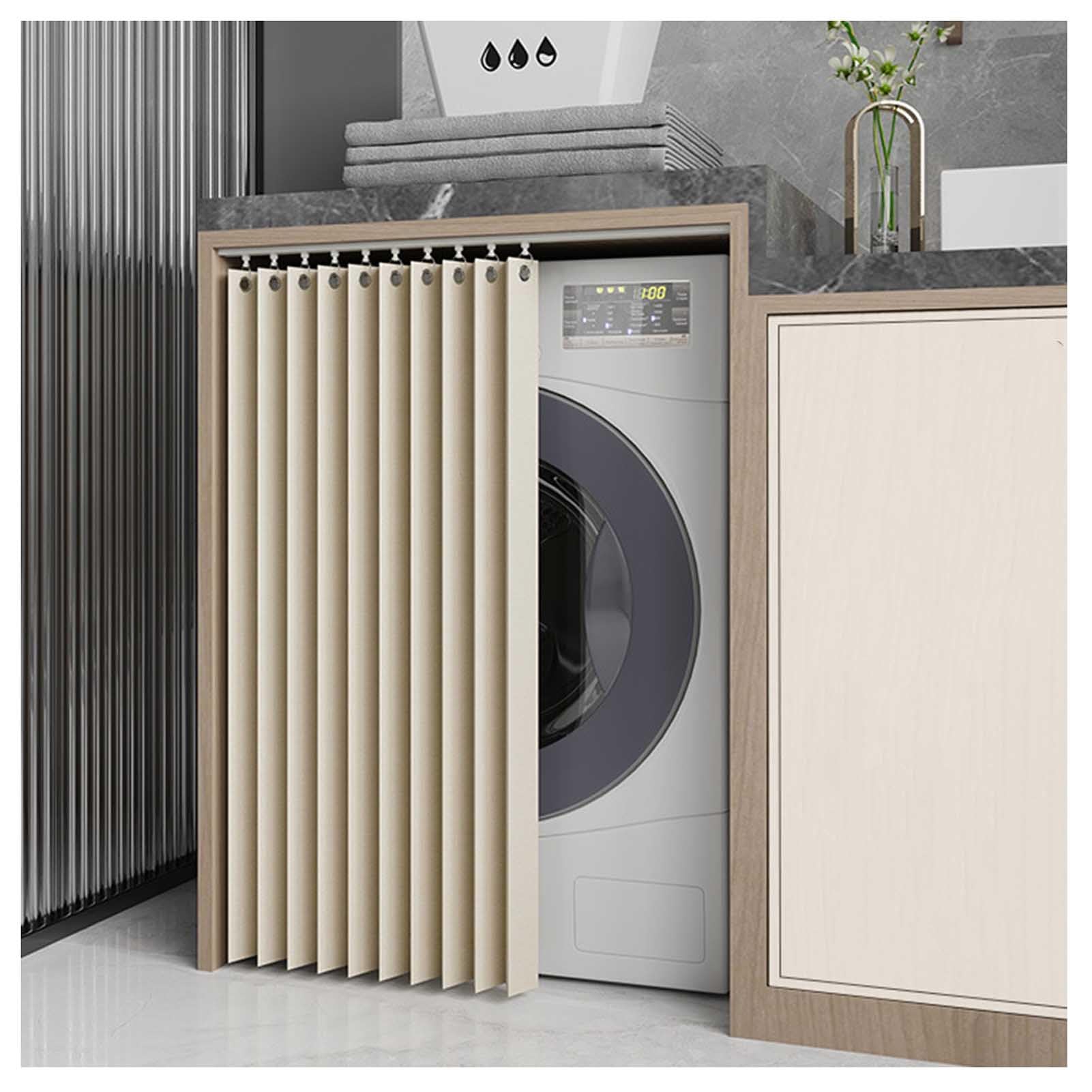 XYUERU Cabinet Curtains Kitchen for Rail Dustproof Curtain for Shelves Foldable Under Cabinet Curtain Shelf Cover Curtain Dust Curtain