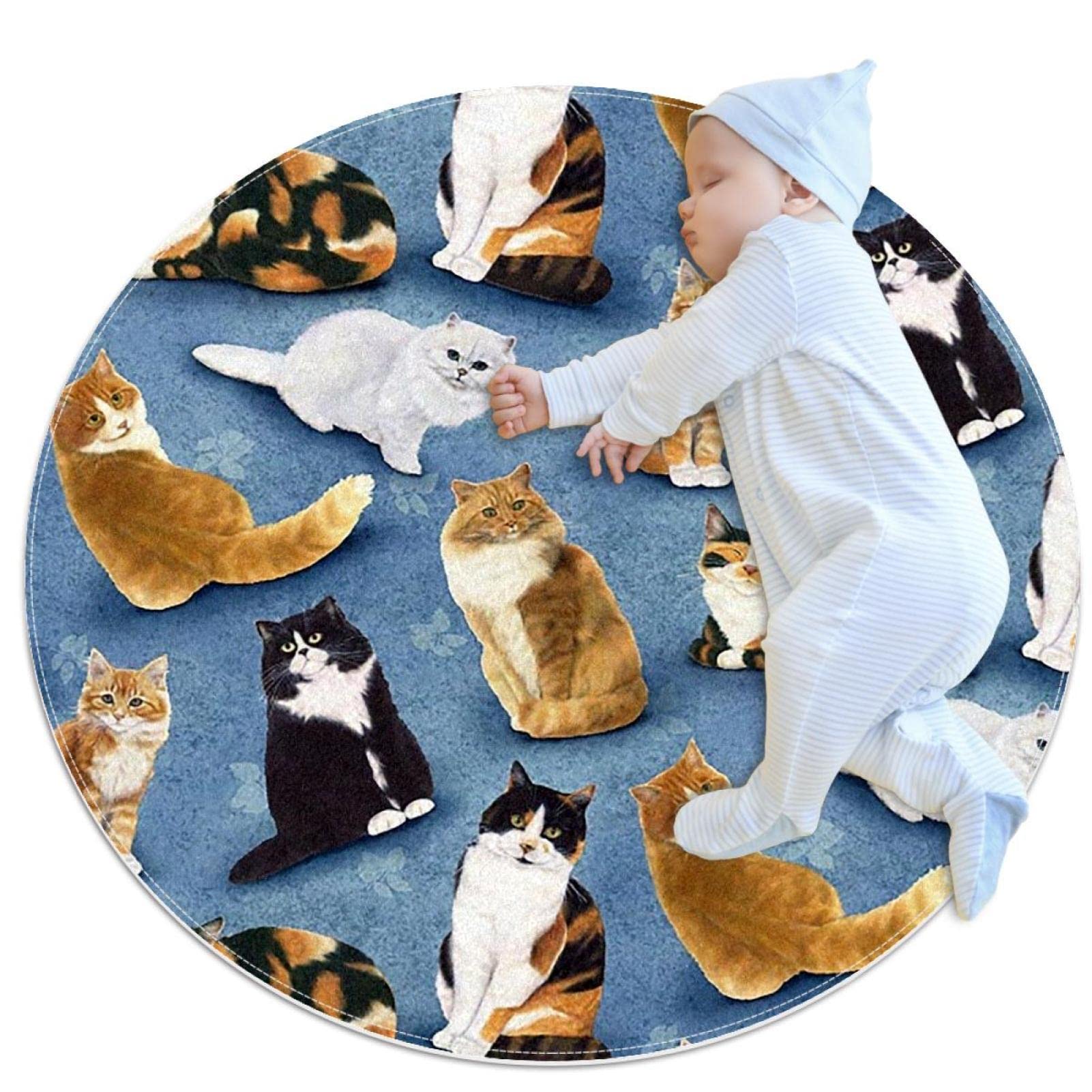 Amazon.co.jp: 猫柄ペット エリアラグ、リビングルームフロアマット用