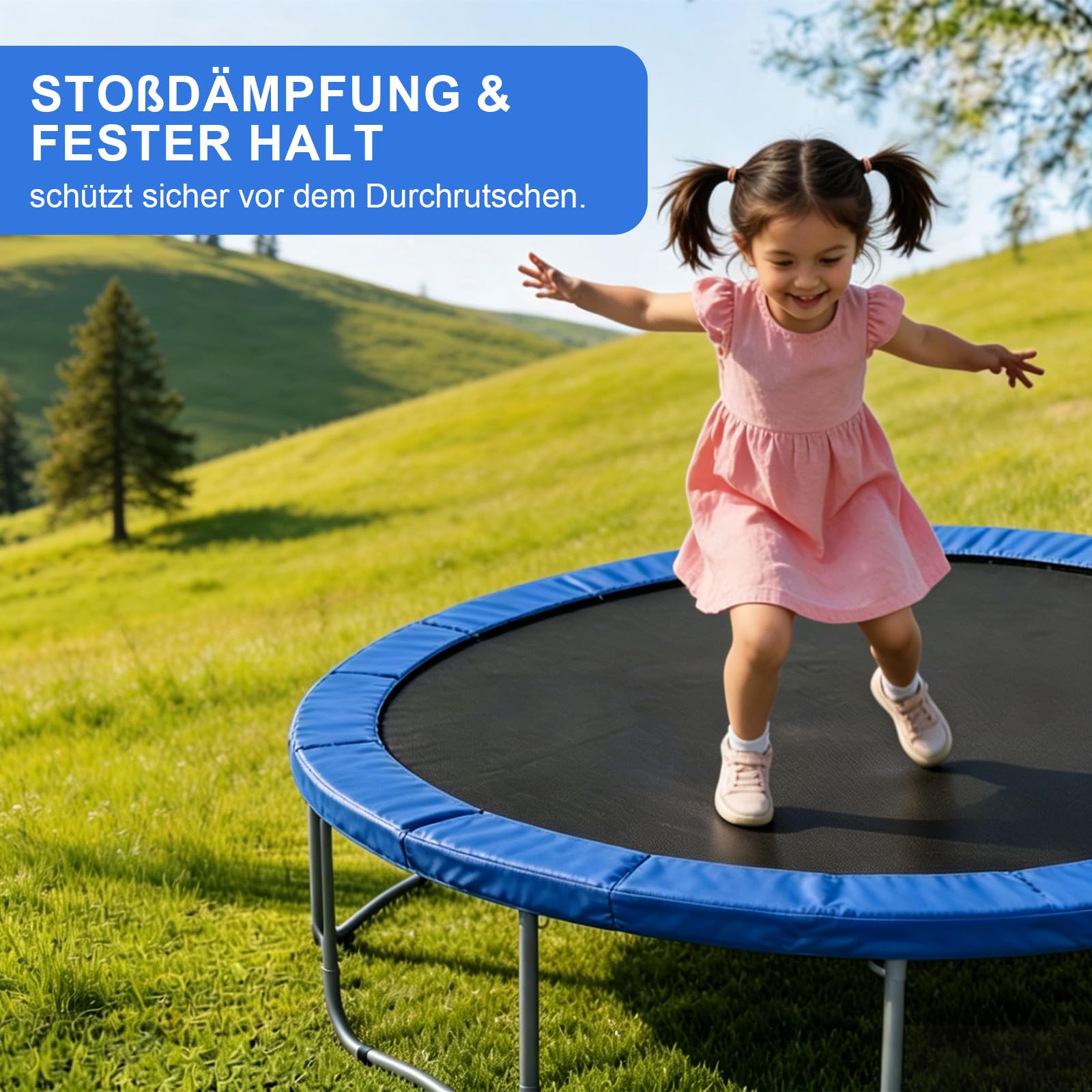 Trampolin Randabdeckung 306cm Außendurchmesser Trampolin Umrandung Federabdeckung Trampolin Randschutz UV-beständig Reißfest Trampolinzubehör Sicherheitsmatte