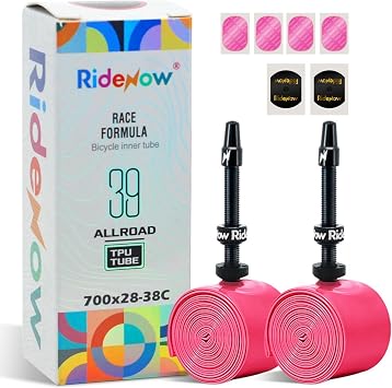 RideNow TPU Inner Tube Road Bike, 700x18-28C 700x18-32C 700x28-38C, 2 Pack