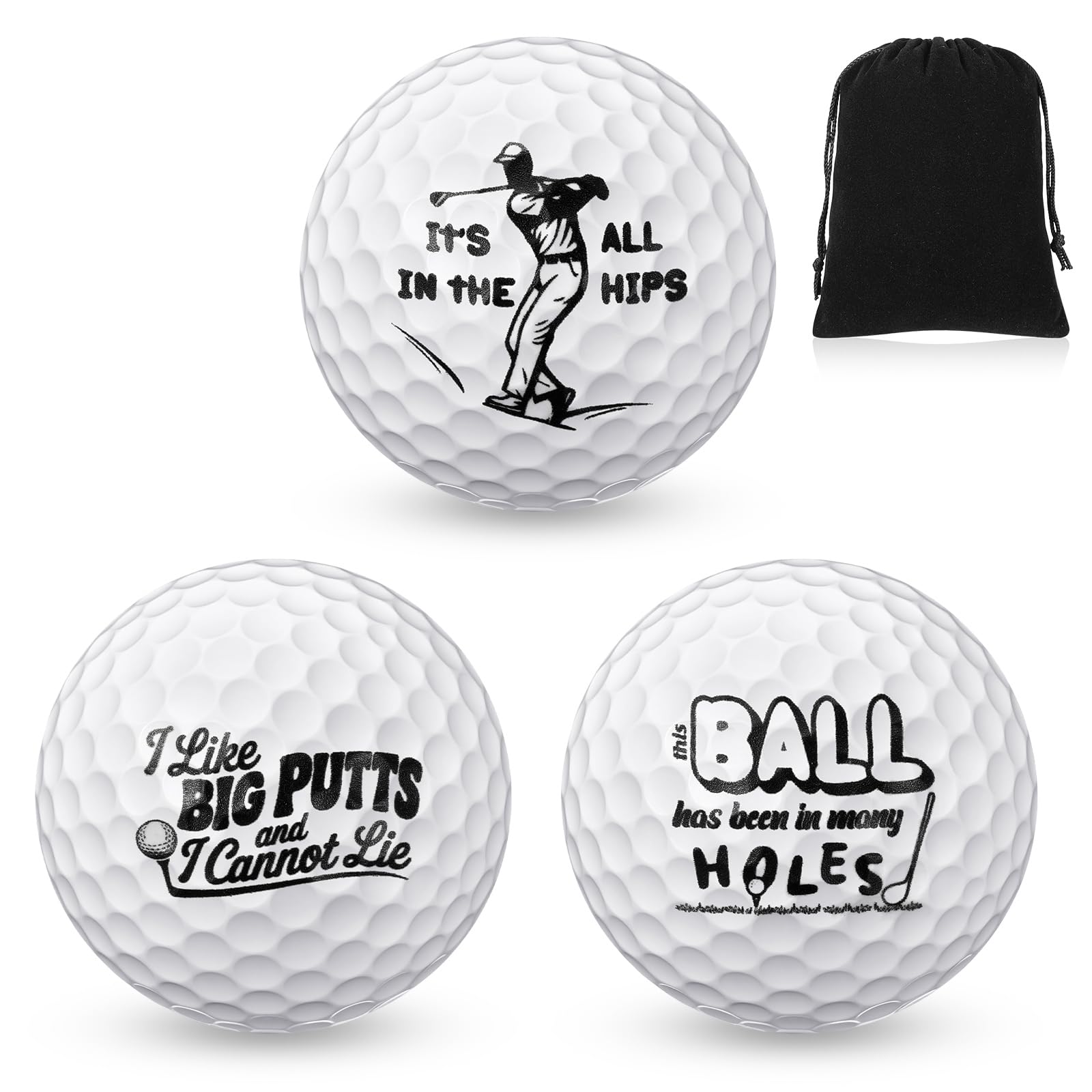 Threan 3 Pcs Golf Ball Gift Set, Funny B