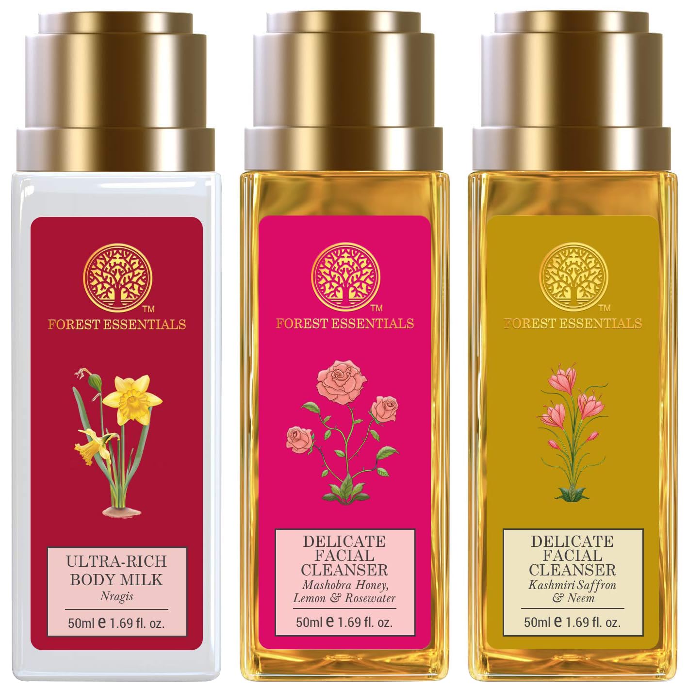 Forest Essentials Travel Size Ultra-Rich Body Milk Nargis & Forest Essentials Delicate Facial Cleanser Kashmiri Saffron & Forest Essentials Delicate Facial Cleanser Mashobra Honey, Lemon & Rosewater-picture-43