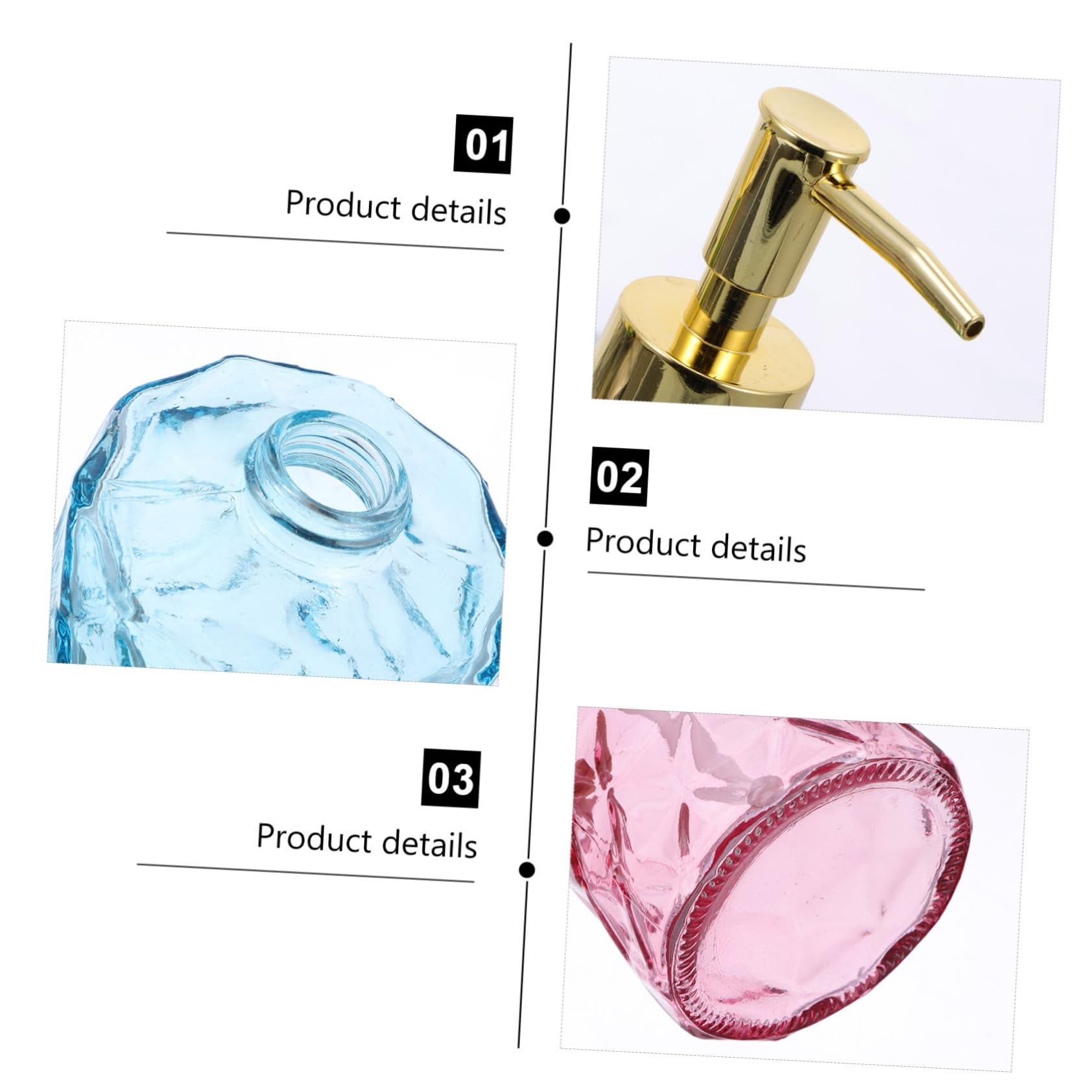 IMIKEYA 3piezas Botellas de Vidrio con Pulsador Botella de Champú para Baño Soporte para Almacenar Champú para Baño