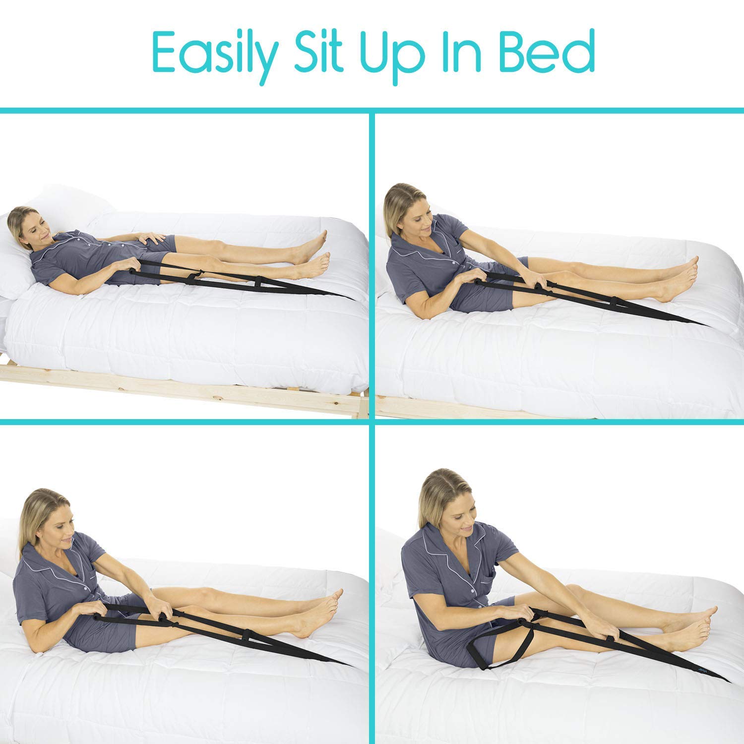 Vive Bed Ladder Assist Pull Up Assist Device with Handle Strap Rope Ladder Caddie Helper