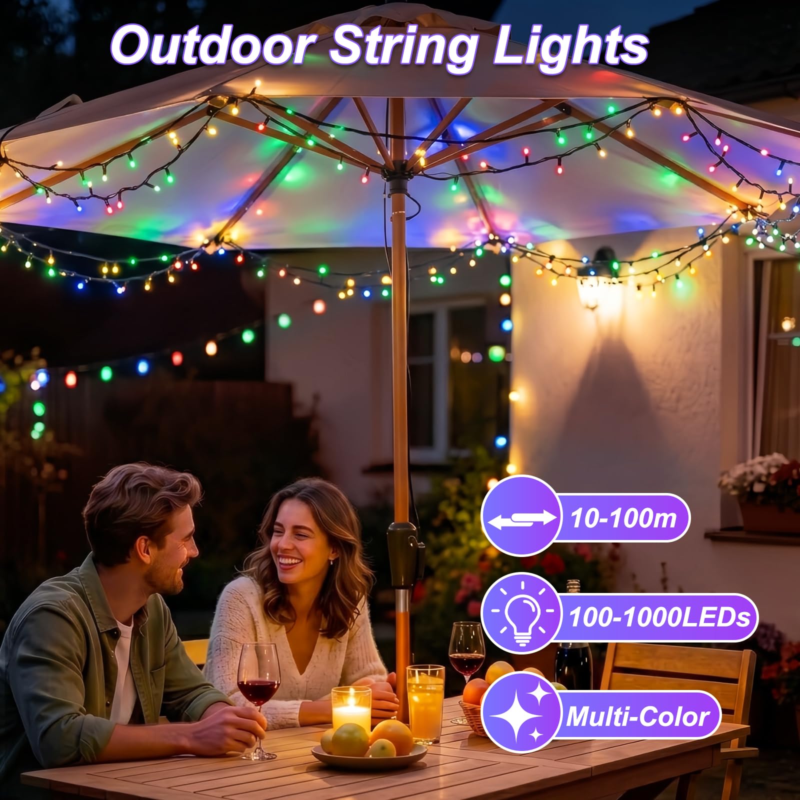 Guirlande Lumineuse Exterieure Intérieur 100m/1000LEDs Guirlande Lumineuse Sapin en 8 Mode, Étanche IP44, Minuterie, Fonction Mémoire, Deco Noel Exterieur pour Chambre, Mariage, Multicolore
