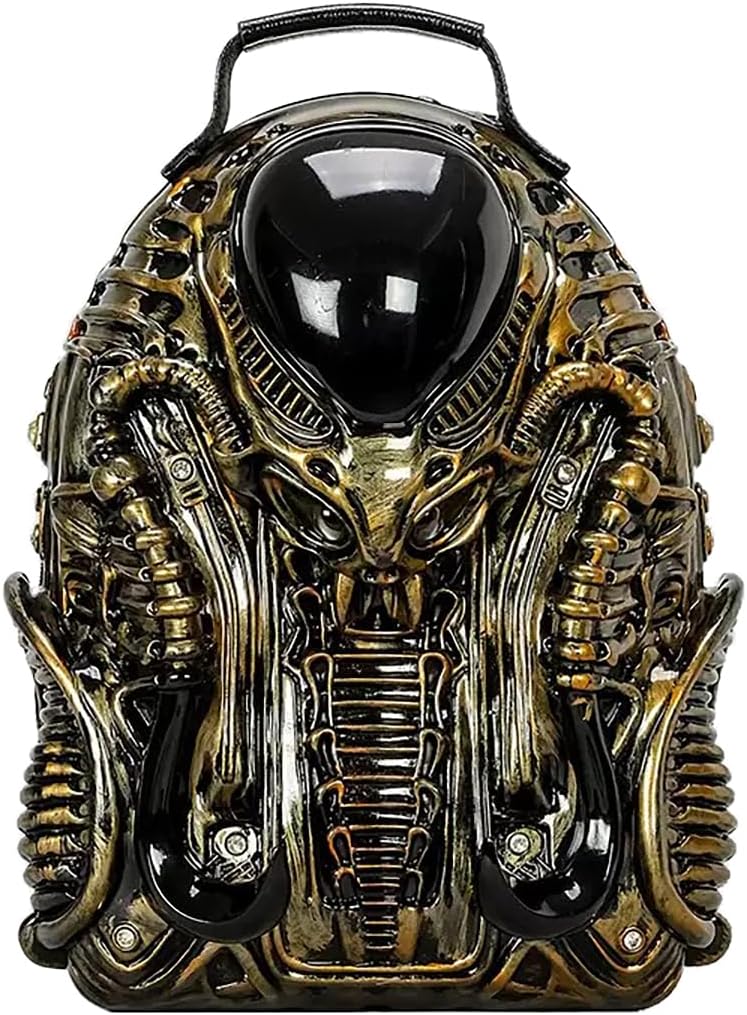 CerfoParlen Men Goth Bag Alien Y2K Backpack Xenomorph Costume for Women Outdoor (Gold)