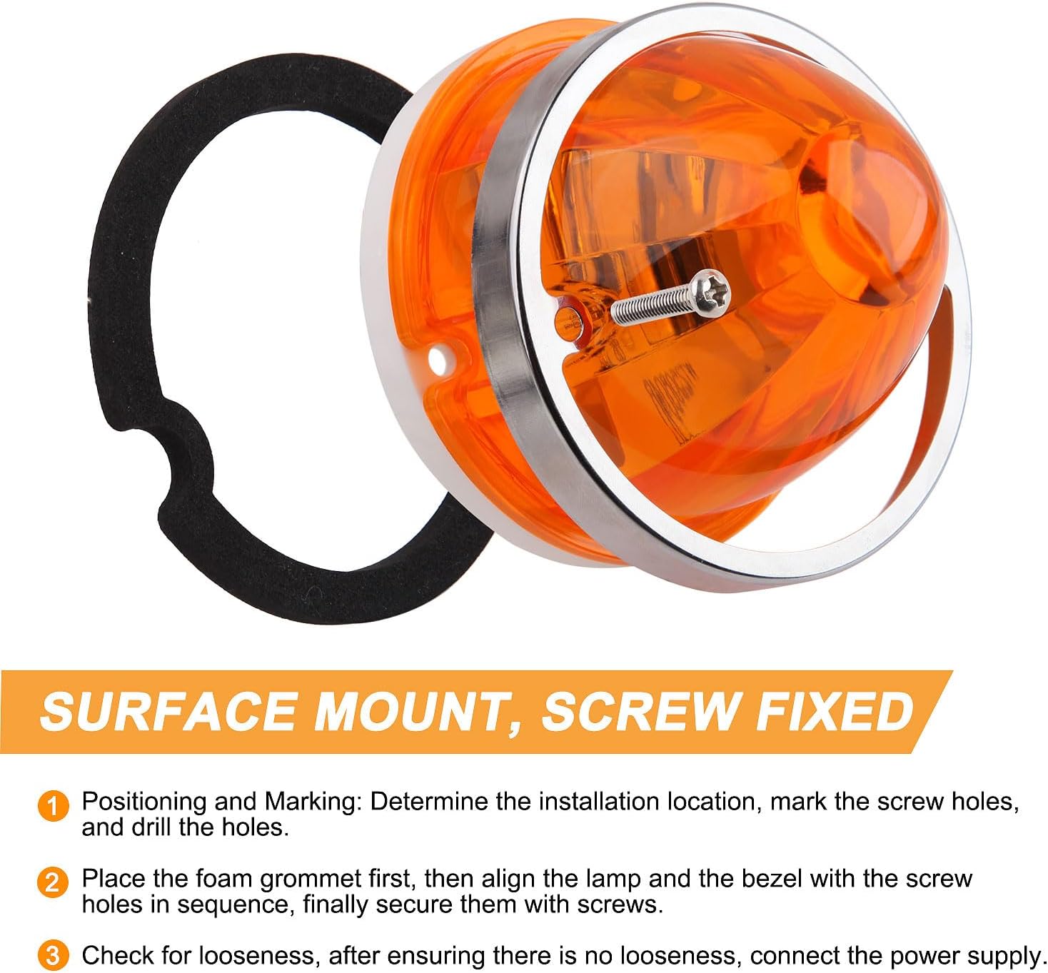 10 Pcs Watermelon Lights Amber LED Constant Strobe Lights Dual Function clearance running light Watermelon Shaped Side Marker Clearance for Heavy Duty Truck Trailer Truck Semi Trailer Bus Van