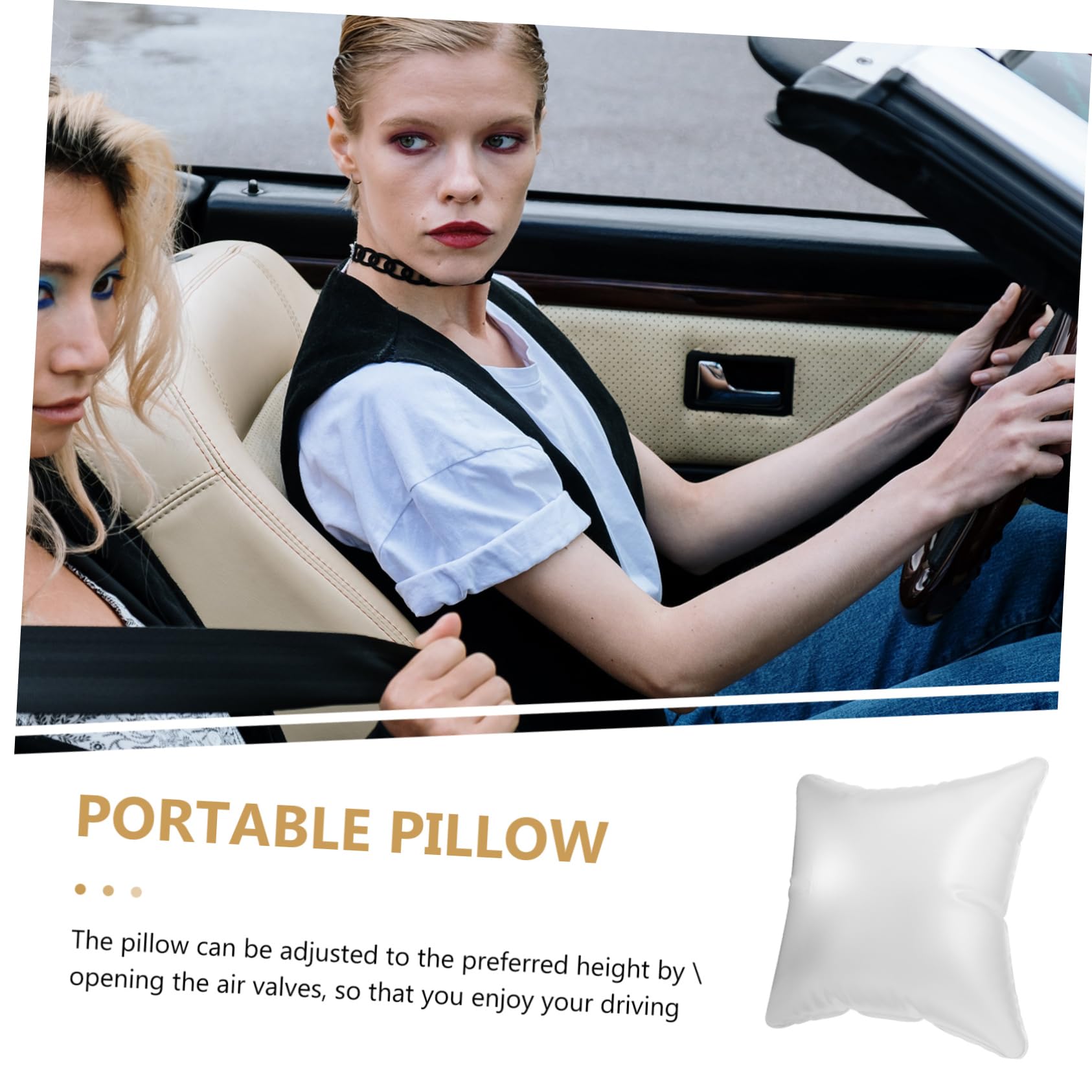 Garneck Portable Inflatable Pillow for Travel and Home Use Neck Rest Cushion Transparent for Camping and Car Comfort Versatile Support for Sitting and Lying
