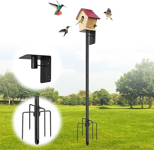 Bird House Pole,60 Inch Heavy Duty Bird Feeder Pole Mount