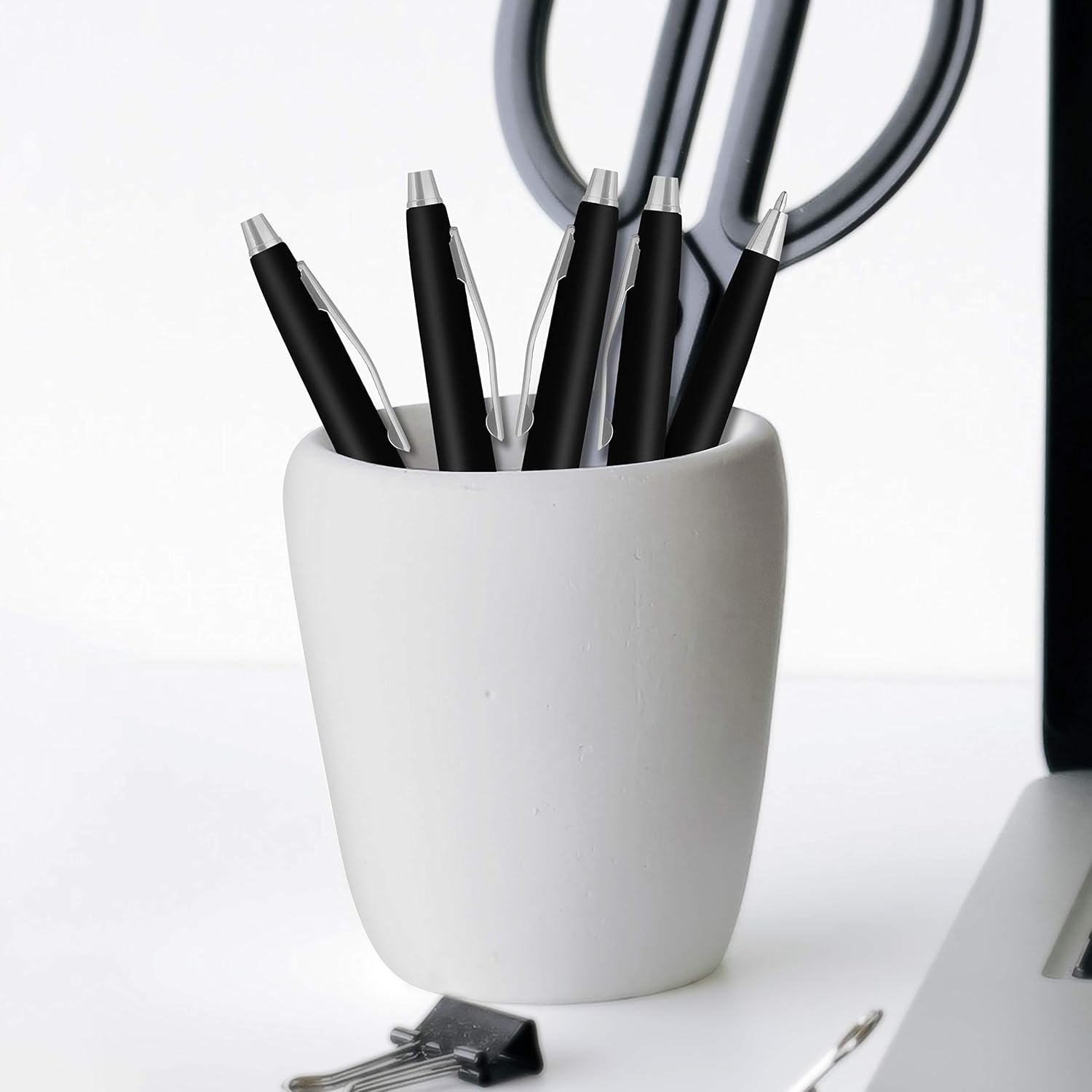 Personalized Langham Ballpoint Pens, Set of 10 by DISCOUNT PROMOS - Black Ink, Great for Office, Business, Tradeshows - Black