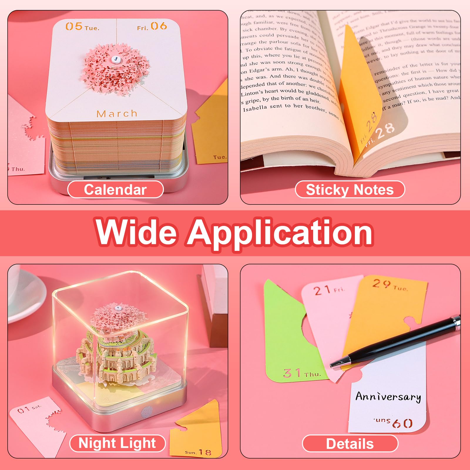 3D Kalender 2026 - Panda Notities Planner Touch Activated Light Paper