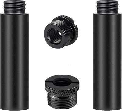 2pcs Mic Stand Extension Tubes with 2pcs Metal Adapter Microphone Extension Rod 5/8" for Desk Stands and Arm Stand
