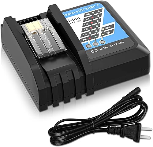 Cargador de repuesto 7A DC18RC para Makita Cargador de 18 voltios, cargador rápido de batería compatible con Makita 14.4V-18V Li-ion Battery BL1415