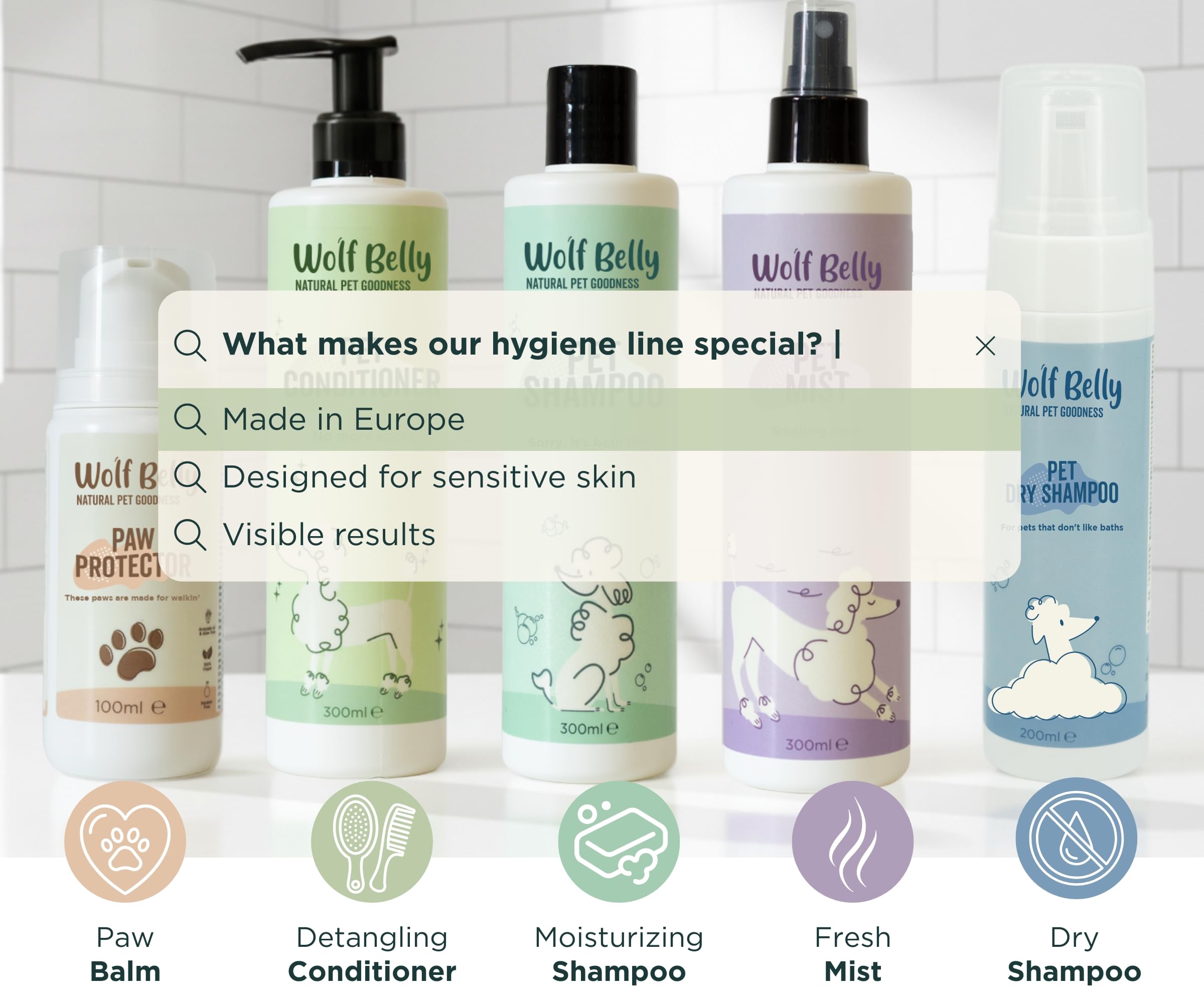Wolf Belly – Odżywka ułatwiająca rozczesywanie dla psów i kotów (300 ml) | Zmiękcza, nawilża i ułatwia szczotkowanie | Aloes i białka roślinne | Idealna dla skóry wrażliwej – Wyprodukowano w Europie