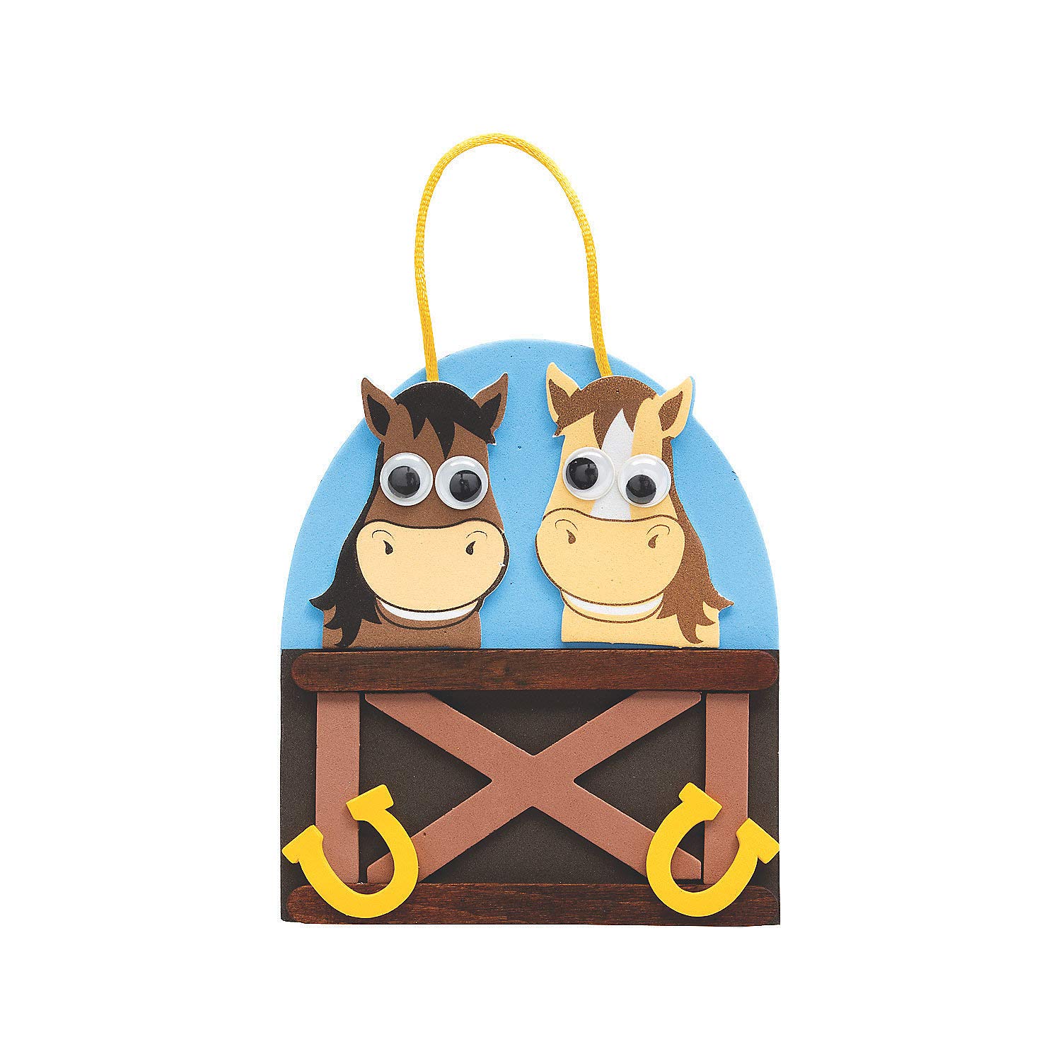 Fun Express Western Horse Ornament CK-12 - Craft Kits - VBS Vacation Bible School Supplies/Decor - 12 Pieces