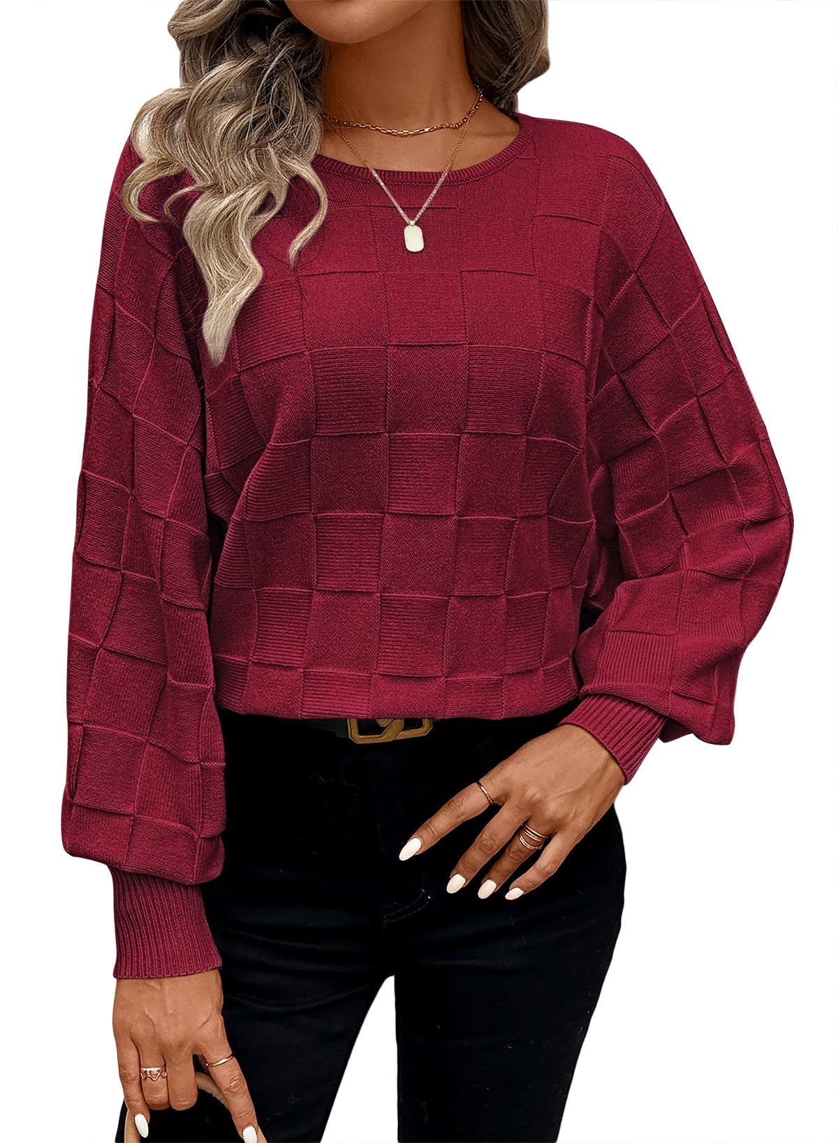 Kisscynest Womens Fall Sweaters 2025 Fashion Casual Cozy Long Sleeve Crewneck Loose Winter Pullover Tops