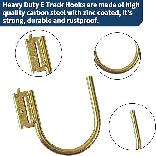 Miniatura 2 de lukar Paquete de 20 ganchos E Track J de 2 pulgadas, accesorios para remolques cerrados, camiones, garaje, taller, almacén, carga máxima, 1200 libras