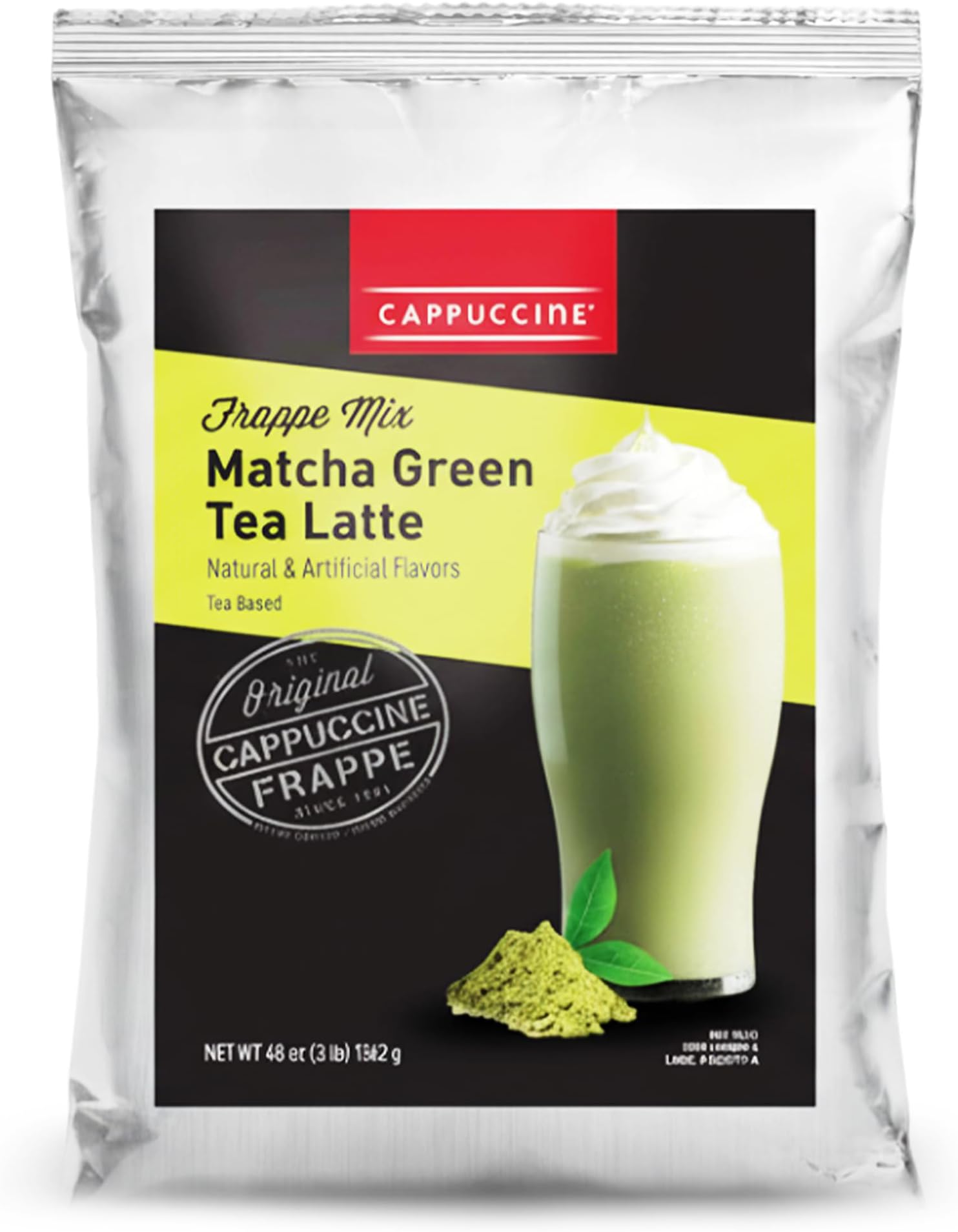 Cappuccine Matcha Green Tea Latte Frappe Mix, 3 Pounds Makes 36 Servings