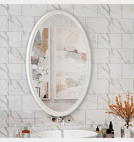 Miniatura 7 de Oval Wall Mirror 24''x36'', White Bathroom Mirrors for Wall Mounted, Oval Vanity Mirror for Bedroom Living Room Home Office Entryway